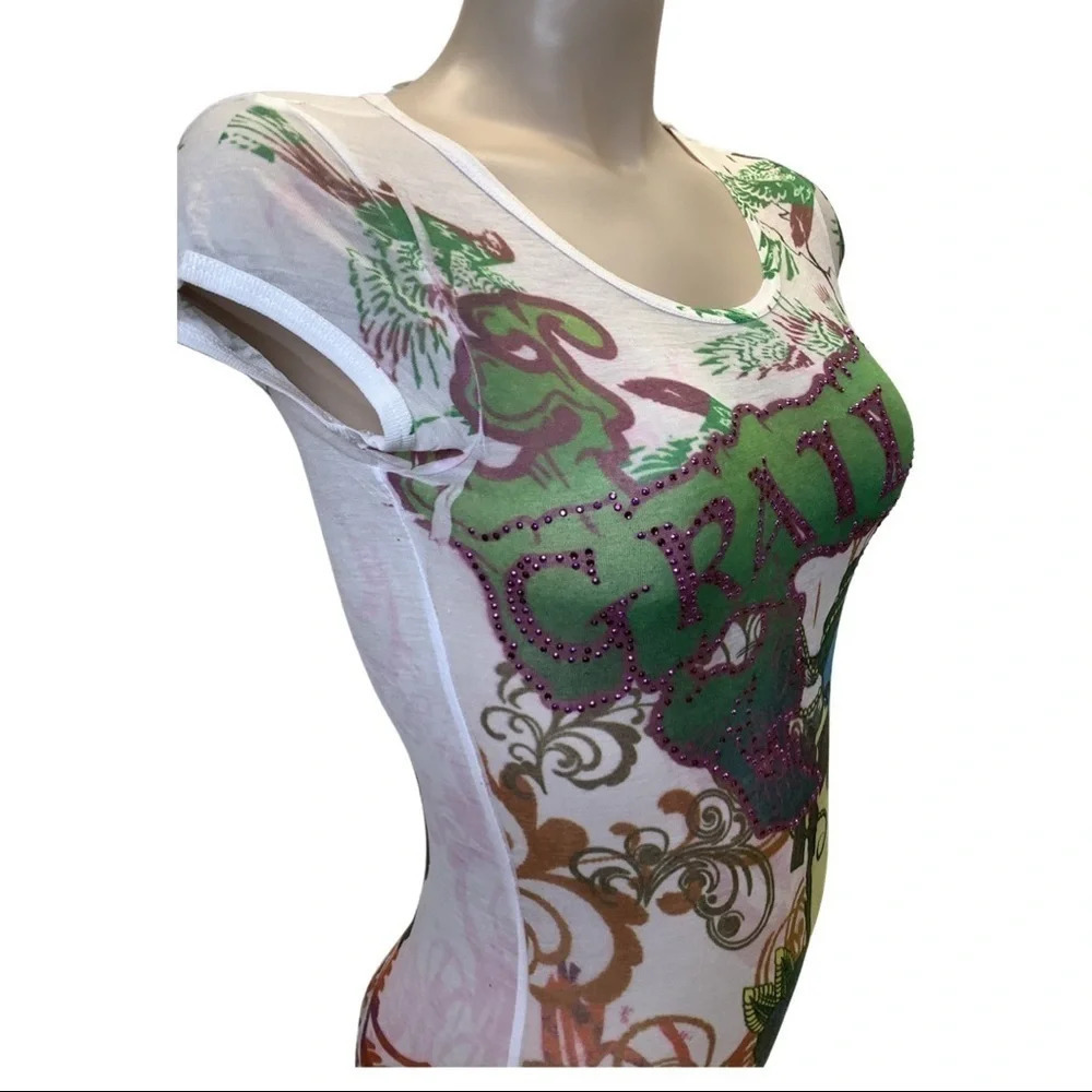 Grail Size X-Small Bedazzled Sublimation Print Top. Made in USA. New With Tags. - Picture 2 of 6